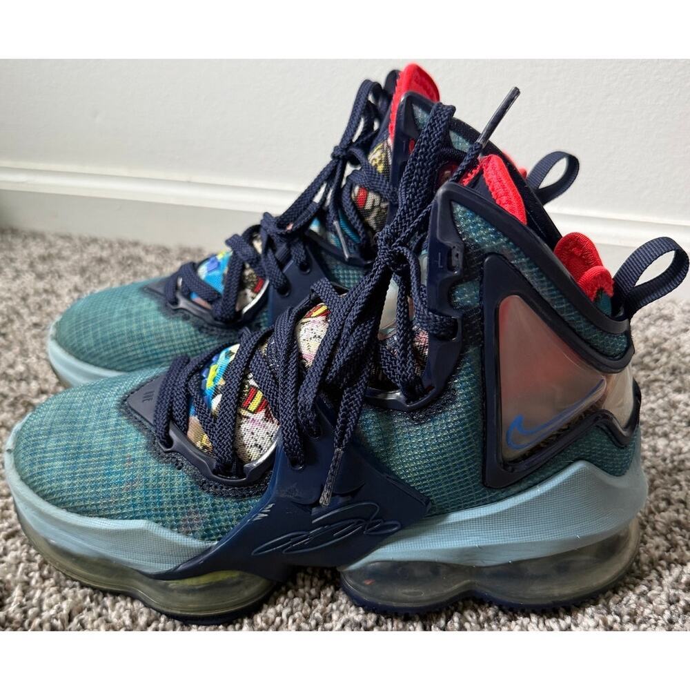 Nike LeBron 19 EP 'Fast food-dutch blue' youth size 4 - Picture 2 of 6